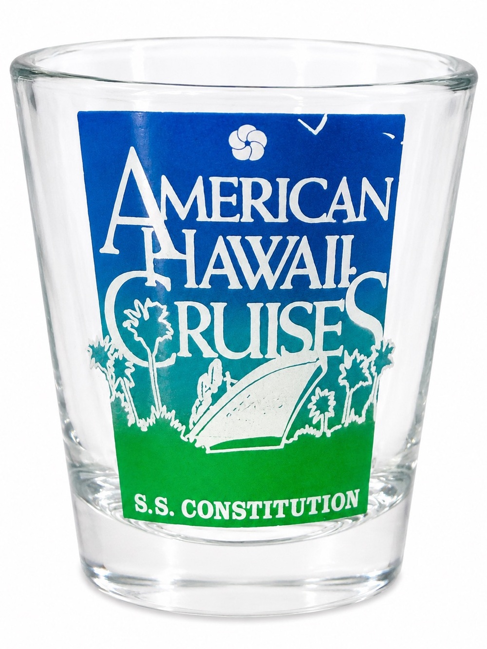 Vintage American Hawaii Cruises S.S. Constitution Shot Glass Souvenir Hawaii